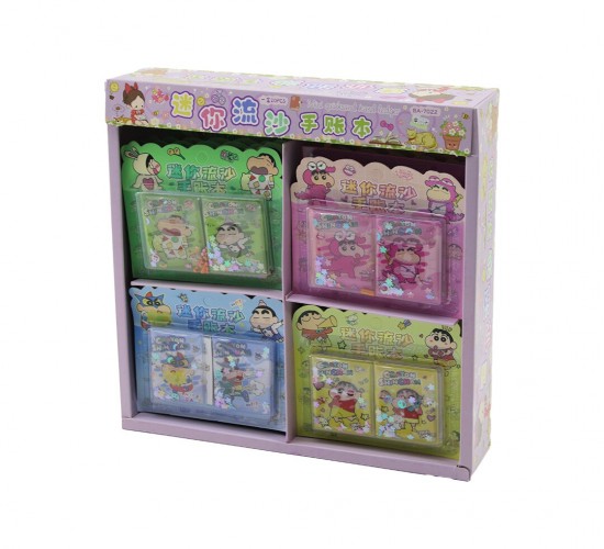 CRAYON SHINCHAN BA-7022 (2PCS) (SULU KAPAK) (MİNİ NOT DEFTERİ=24 YAPRAK=12-SAYFA NOT & 12-SAYFA STİCKER) (4X5CM)*20X24