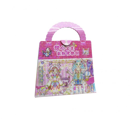 KL-170 (KARTON ÇANTALI) (STİCKER=5-YPRK=KIZ GİYSİ& YİYECEK& DÖVME) (BOYAMA & KIZ GİYDİRME=4+4 KARTON-KAĞIT)(16X16CM)*6X54