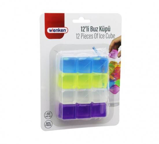 WENKEN UR-3456 ( 12PCS ) BUZ KÜPÜ ( SU DOLU & RENKLİ PLASTİK ) ( 2.5CM3) ( KARTELA AMBALAJ )*24=K