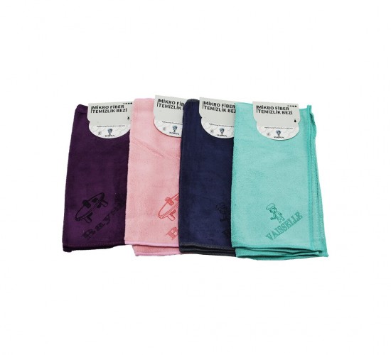 VAISSELLE BAYSA-1405 ( 2PCS ) ( 30 X 30CM ) ( RENKLİ MİKROFİBER ) TEMİZLİK BEZİ*24X9