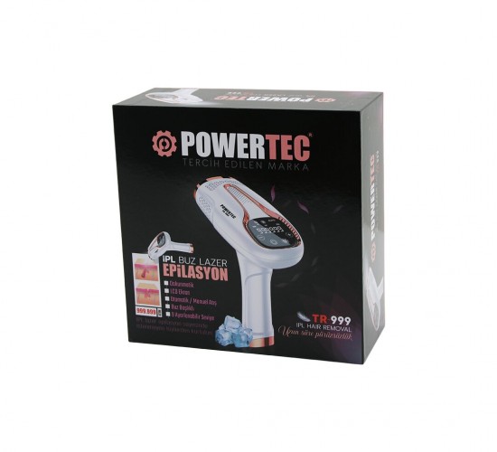POWERTEC TR-999 ( IPL BUZ LAZER ) EPİLASYON CİHAZI ( FİŞLİ ŞARJLI ) (DOKUNMATİK LCD EKRAN) (36W) (9-SEVİYE AYARI) (OTOMATİK & MAUEL)*20