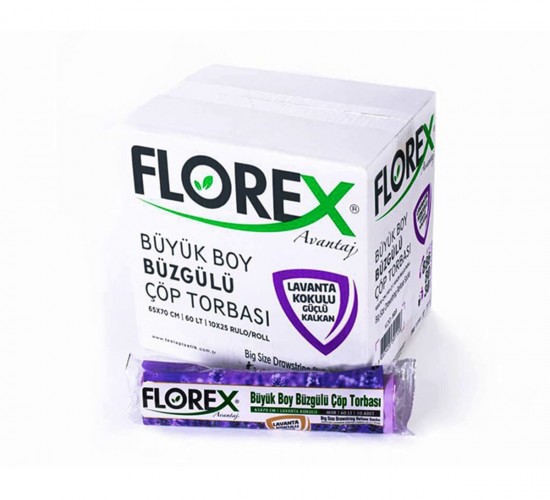 FLOREX-503 AVANTAJ ( LAVANTA KOKULU ) ( BÜZGÜLÜ ) ( BÜYÜK ) ( 10PCS ) 65X70CM ÇÖP TORBA*25=K