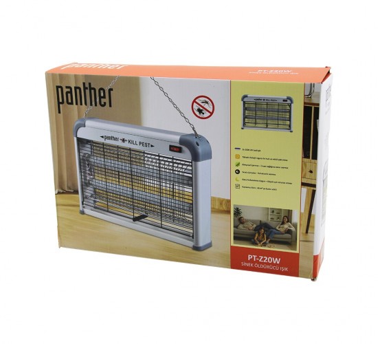 PANTHER PT-Z20W (DİKDÖRTGEN MODEL) SİNEK ÖLDÜRÜCÜ CIZ MAKİNE ( 2X10W ) (MASA ÜSTÜ & ASKI HALKALI) (ETKİ=40M2) (26X38X7CM)*12
