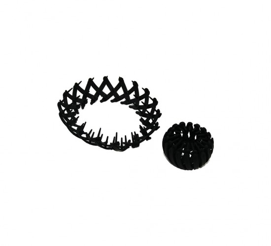 MUJGAN MJGN-823 ( KUŞ YUVASI MODEL ) ( AKORDİYON ) ( AÇ-KAPA=SIKIŞTIRMALI ) ( SİYAH PLASTİK ) SAÇ TOKASI ( TOPUZ YAPMA )*12X91