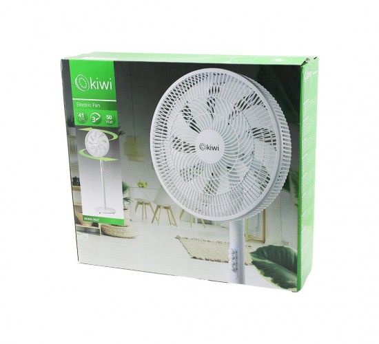 KİWİ KFAN-7627 (41CM) (50W) (EV TİPİ) (AYAKLI) VANTİLATÖR (3-KADEME HIZ) ( 9-PLS.KANAT) (SİGORTALI SESSİZ MOTOR) (Y: 125CM )*4=K