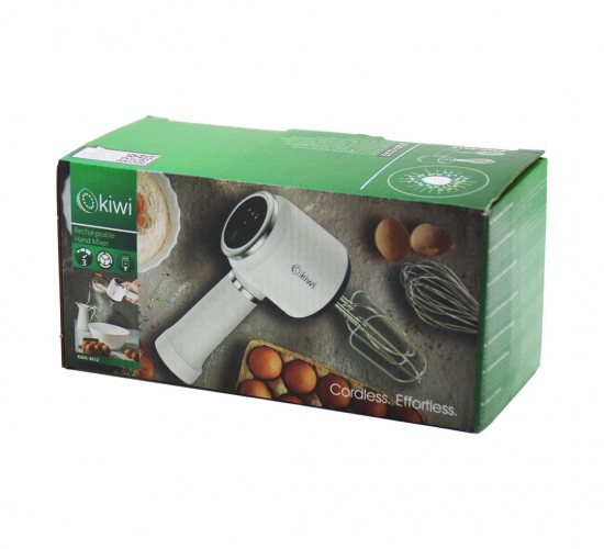 KİWİ KMX-3612 ( USB ŞARJLI ) MİKSER ( 2 X 2-MODEL ÇIRPICI = 4PCS ) ( 20W ) ( 3-KADEME HIZ=IŞIKLI GÖSTERGE ) (Lİ-İON PİL:1500mAh)*12
