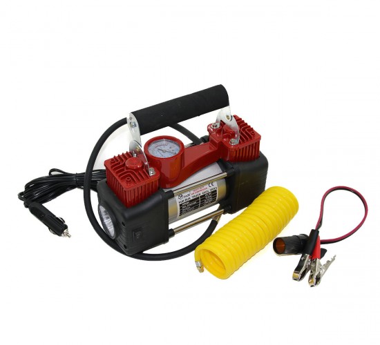 YAGE YG-842 ( ÇİFT SİLİNDİR ) (OTO & ARAÇ) HAVA KOMPRESÖRÜ (DC/12V & 15Amp & 150PSI) (FENERLİ) (BAR GÖSTERGELİ)*6
