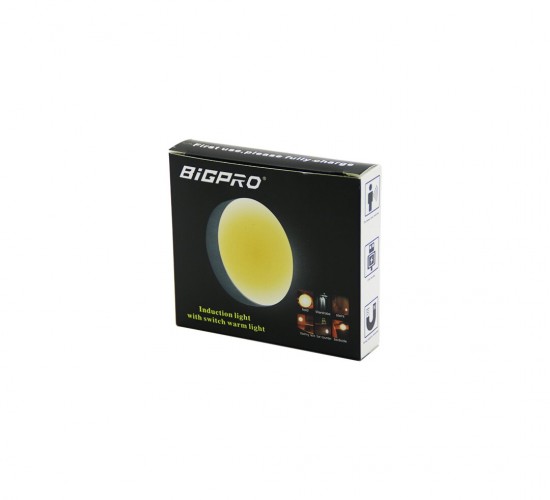 BİGPRO ( SARI LED ) ( SENSÖRLÜ=0--3MT ) ( USB ŞARJLI ) YUVARLAK LAMBA ( ÇAP: 8.3CM & KALINLIK: 2CM )*200