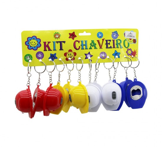 ÇINAR-2132-1 KIT CHAVEIRO ( 2IN1= IŞIKLI & AÇACAKLI ) ŞAPKA ANAHTARLIK *12X100