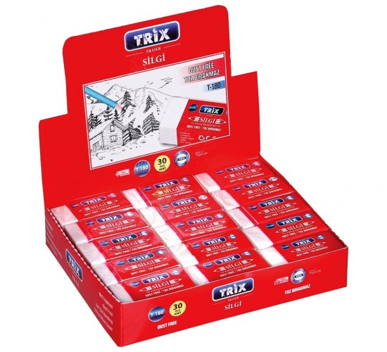 TRİX T-180 ( KÜÇÜK ) BEYAZ SİLGİ ( TOZ BIRAKMAZ )*30X50