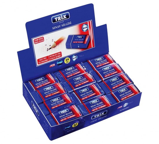TRİX T-185 MAVİ SINAV SİLGİSİ ( TOZ BIRAKMAZ )*24X50