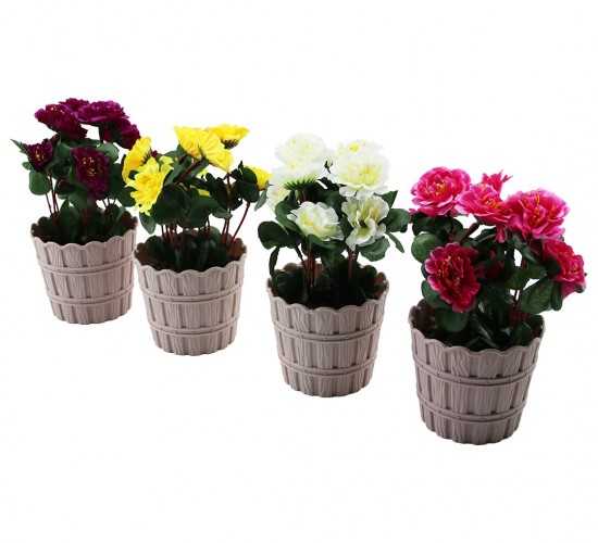 EVİDECOR ( AÇELYA ) YAPAY ÇİÇEK ( PLASTİK SAKSI )*30=K