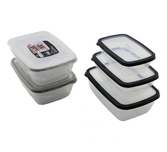 QLUX L-00764 BİO SAVER (3PCS= 1200-1900-3200ML) SIZDIRMAZ SAKLAMA KABI SET (ŞEFFAF PLS.KAP*6=K