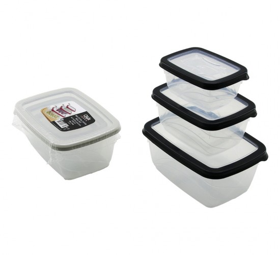 QLUX L-00771 BİO EXTRA (3PCS= 400-800-1600ML) SIZDIRMAZ SAKLAMA KABI SET (ŞEFFAF PLS.KAP)*18=K