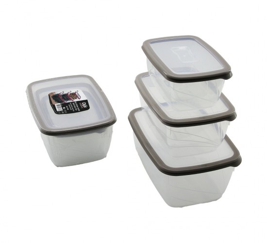 QLUX L-00772 BİO EXTRA ( 3PCS= 1600-2800-4600ML ) SIZDIRMAZ SAKLAMA KABI SET (ŞEFFAF PLS.KAP)*8=K