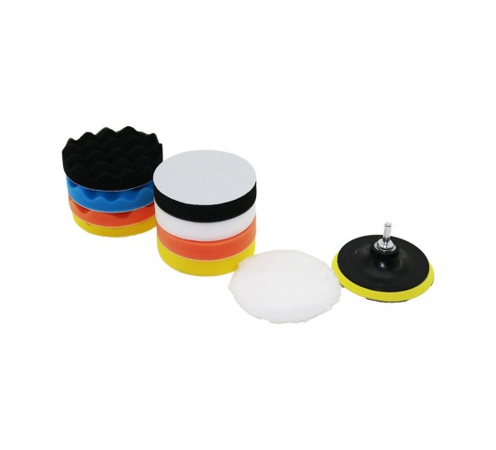 SGS-391 ( 115 MM ) ( 11PCS ) POLİSAJ SÜNGER SETİ ( 8 AD. 115MM SÜNGER- 1 POLİSAJ PED -1 M14 ADAPTÖR - 1 CIRTLI DİSK TABAN)*56