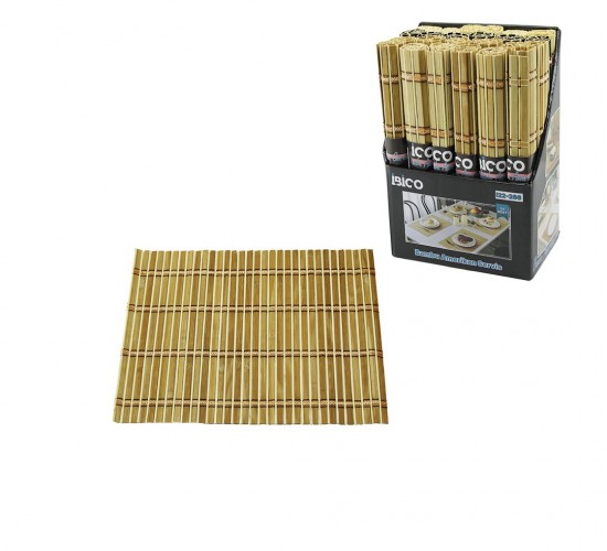 İBİCO İ22-266 ( DİKDÖRTGEN ) ( HASIR & BAMBU ) AMERİKAN SERVİS ALTI  ( İP DESENLİ ) ( 30X40CM )*24X8