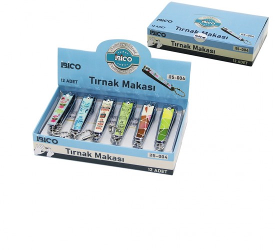 İBİCO İ15-004 ( BÜYÜK & RENKLİ DESENLİ ) TIRNAK MAKASI*12X50