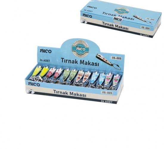İBİCO İ15-005 ( KÜÇÜK & RENKLİ DESENLİ ) TIRNAK MAKASI*24X50