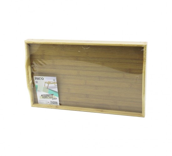 İBİCO İ22-249 ( DİKDÖRTGEN=50X30CM ) ( AÇ KAPA AYAKLI = 20CM ) ( AHŞAP BAMBU ) SUNUM TEPSİ*12