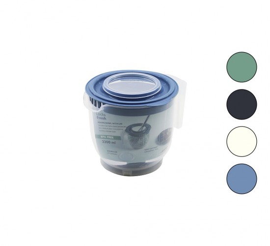 LOCK & FRESH-10200-999 ( RENKLİ )( ÇİFT KAPAKLI ) MİKSER KAP ( SİLİKON & PLASTİK )( 2200ML & 9 CUPS )( KAYDIRMAZ AYAK )*12=K