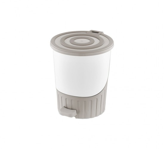 DÜNYA-01069-407 ( KUM BEJİ ) PASTEL ( LÜX ) ( 8LT ) ( PEDALLI ) ÇÖP KOVASI PLASTİK ( 260X230X275MM )*6=K