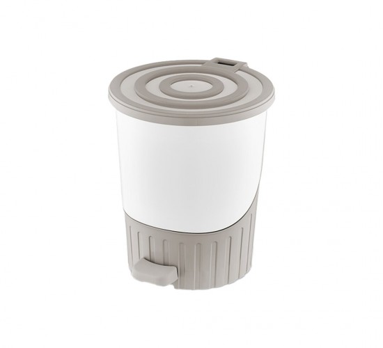 DÜNYA-01070-407 ( KUM BEJİ ) PASTEL- ( LÜX ) ( 14LT ) ( PEDALLI ) ÇÖP KOVASI PLASTİK ( 315X285X335MM )*6=K