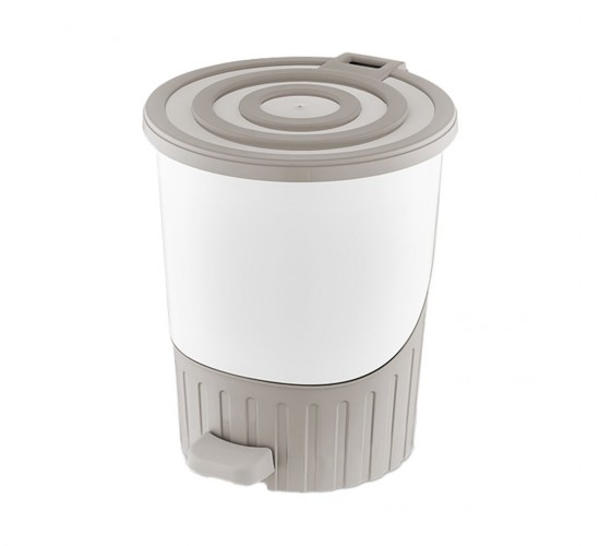 DÜNYA-01071-407 ( KUM BEJİ ) PASTEL ( LÜX ) ( 26LT ) ( PEDALLI ) ÇÖP KOVASI PLASTİK ( 380X343X398MM )*4=K