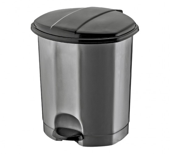 DÜNYA-01014-400&410 ( SİYAH & GRİ ) ( 30LT ) ( PEDALLI ) ÇÖP KOVASI PLASTİK ( 358X350X470MM )*4=K
