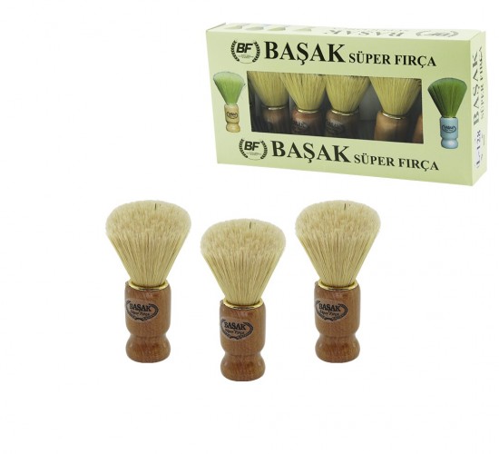 BAŞAK SÜPER FIRÇA L-128 ( LÜX ) ( AHŞAP SAPLI ) BERBER BÜYÜK SAKAL FIRÇASI*6X60