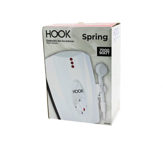 HOOK HK-410 SU ISITICI ELEKTRİKLİ ŞOFBEN (3 KADEMELİ & YANMAZ İÇ KABLO TAKIM) (7000W) (50-60HZ)*6