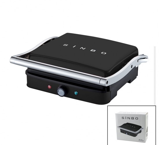 SİNBO SSM-2571 ( SİYAH ) IZGARA VE TOST MAKİNESİ ( AYARLANABİLİR ISI ) ( 180° AÇILABİLİR ÜST GÖVDE )*4