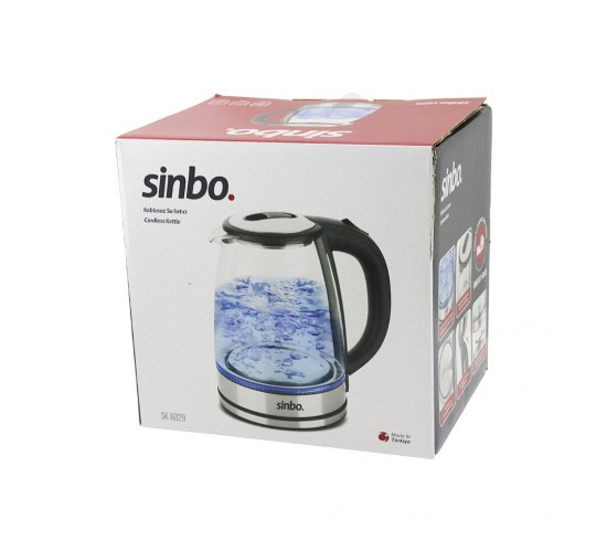 SİNBO SK-8029 ( CAM ) KETTLE SU ISITICISI ( 1.8LT ) ( GİZLİ REZİDANS )( 360° DÖNEBİLME ÖZELLİK ) ( 1850-2200W )*4