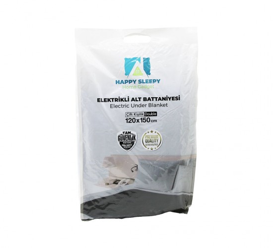 HAPPY SLEEPY HOME GADGET ( ELEKTRİKLİ ) BATTANİYE ( ÇİFT KİŞİLİK ) ( 120X150CM ) (220V-50Hz / 45/90W / 0.405A )*9=K