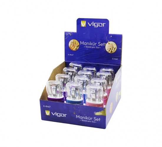 VİGOR K-8467 ( 6PCS ) KİŞİSEL BAKIM MANİKÜR & PEDİKÜR SETİ ( PLASTİK MİKA KUTU )*12X20