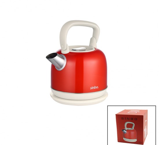 SİNBO SK-8035 RETRO (KIRMIZI) (NOSTALJİ DEMLİK MODEL) (ÇELİK) KETTLE SU ISITICI (2.2LT) (1800W) ( GİZLİ RESİZTANS )*4