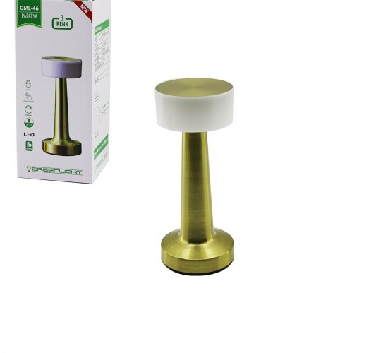 GREENLIGHT GML-46 ( PAPATYA ) MASA LAMBASI ( DOKUNMATİK ) ( USB ŞARJLI ) ( 3 FONKSİYON RENKLİ ) ( LED:1-3W ) ( INPUT:5V )*40