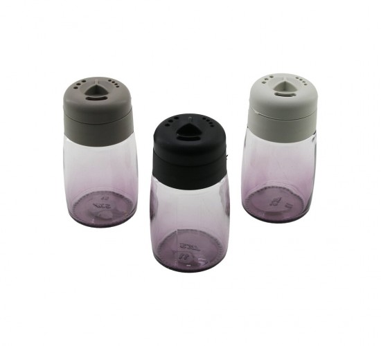 QLUX C-00271 ( STAR OVAL ) ( RENKLİ CAM ) TUZLUK & BAHARATLIK ( 100CC ) ( RENKLİ PLASTİK KAPAK= 3 SİTİL DÖKÜM ) *30=K