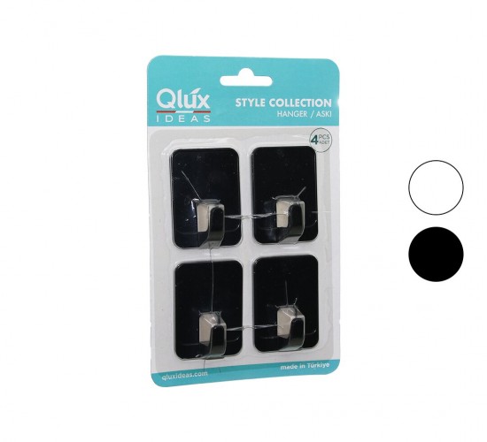 QLUX L-00951 ( 4PCS ) CLOUD ASKI NO-2 ( SİYAH & BEYAZ PLASTİK ) ( YAPIŞKANLI MONTAJ )*25X2