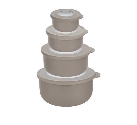 QLUX L-00989 BOWL ( 4PCS SET=900ML+500ML+250ML+100ML ) KAPAKLI KASE & SAKLAMA KABI SET ( PENCERELİ ŞEFFAF KAPAK )*18=K