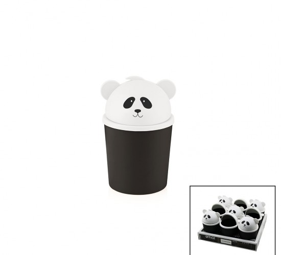 QLUX L-00988 PANDA ( MİNİ ) MASA ÜSTÜ ÇÖP KOVASI ( OFİS & ÇOCUK ODASI & MAKYAJ VB.)*18=K
