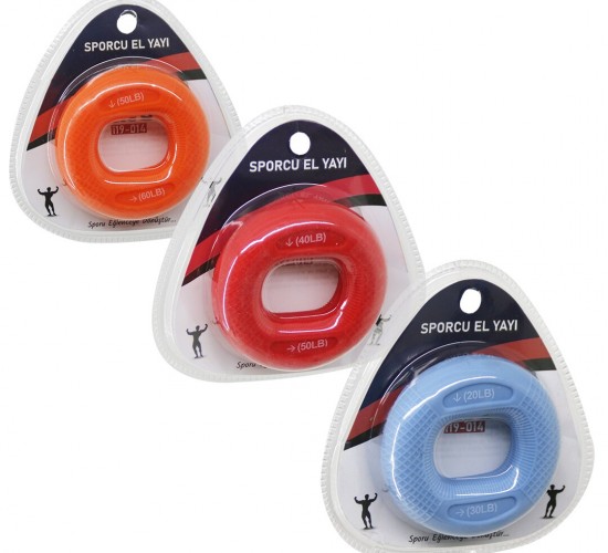 İBİCO İ19-014 ( HALKA MODEL ) ( RENKLİ ) SPORCU SİLİKON EL YAYI ( ÇİFT KULLANIM = 20-30LBS & 40-50LBS & 50-60LBS )*300