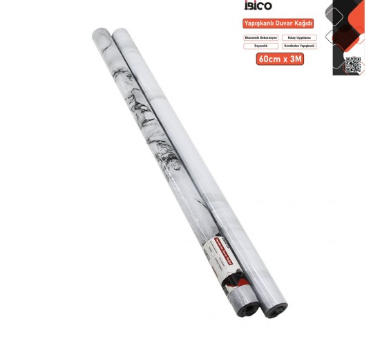 İBİCO İ13-076 ( 3MT X 60CM )( BEYAZ MERMER DESENLİ )( TEZGAH ÜSTÜ ) FOLYO STİCKER & DUVAR KAĞIT ( KENDİNDEN YAPIŞKANLI & EKO DEKORASYON & DAYANIKLI )*100