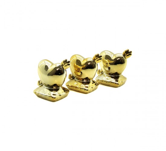 İBİCO İ12-110 ( KALP - OK & KÜÇÜK ) ( GOLD & SERAMİK ) BİBLO & DEKORATİF SÜS EŞYASI*12X16