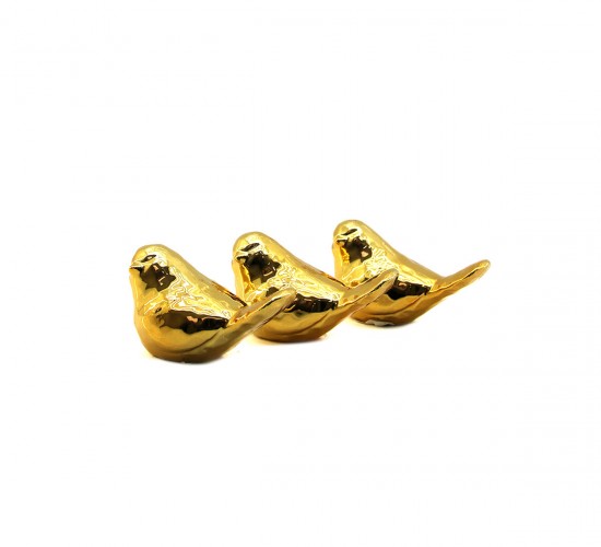 İBİCO İ12-132 ( KUŞ & KÜÇÜK ) ( GOLD & SERAMİK ) BİBLO & DEKORATİF SÜS EŞYASI*12X30