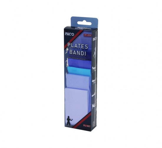 İBİCO İ19-030 ( 5PCS ) ( SİLİKON & ESNEK ) PLATES BANTI RENKLİ ( DİRENÇ = 10-15-20-30-40 SEVİYE )*100