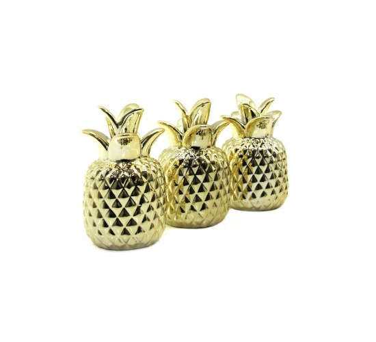 İBİCO İ12-135 ( ANANAS & KÜÇÜK ) ( GOLD & SERAMİK ) BİBLO & DEKORATİF SÜS EŞYASI*24X12