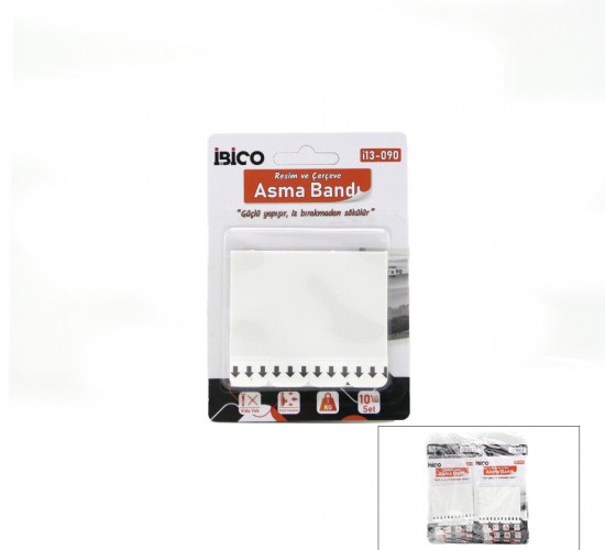 İBİCO İ13-090 İBİCO İ13-090 ( 10PCS ) RESİM VE ÇERÇEVE ASMA BANTI ( 10LÜ SET=7KG.TAŞIMA ) ( ÇİFT TARFLI BANT ) ( GÜÇLÜ YAPIŞIR & İZ BIRAKMADAN SÖKÜLÜR )*24X12