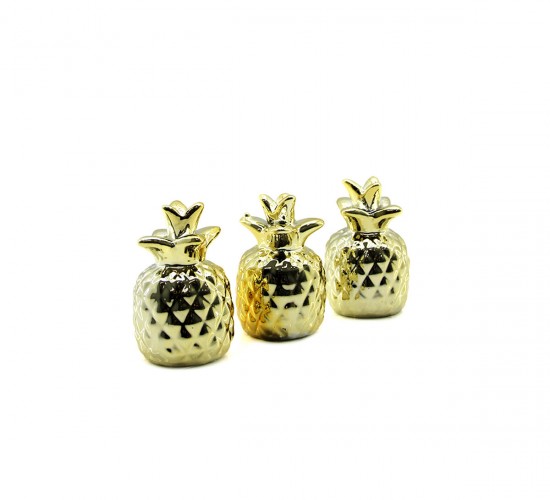 İBİCO İ12-137 ( ANANAS & ÖZEL ) ( GOLD & SERAMİK ) BİBLO & DEKORATİF SÜS EŞYASI*6X12