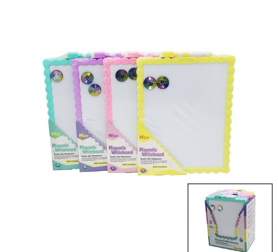 İBİCO İ14-008 MAGNETİC WHİTEBOARD ( 21.5X28CM ) ( KÜÇÜK ) MANYETİK YAZI TAHTASI ( ÇİFT TARAFLI ) ( RENKLİ PLASTİK ÇERÇEVE)*12X10